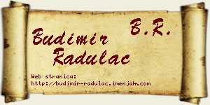 Budimir Radulac vizit kartica
